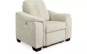 Ashley beaconfield zero wall power wide recliner in sandstone