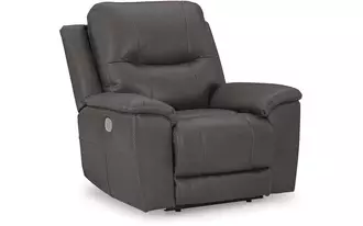 Ashley dearview pwr recliner/adj headrest in fog