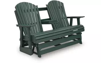 Ashley shell beach loveseat glider in green