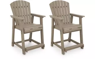 Ashley seacliff beach barstool (2/cn) in medium brown