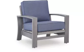 Ashley half moon beach spring lounge chair in blue/gray