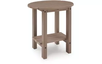 Ashley grover beach oval end table in driftwood