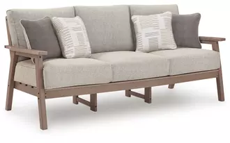 Ashley grover beach sofa with cushion in driftwood