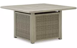 Ashley cliff trails square fire pit table in beige