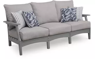 Ashley cove beach sofa with cushion in gray