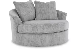 Ashley pembrey oversized swivel accent chair in pewter