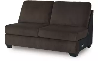 Ashley kimlee armless loveseat in chocolate