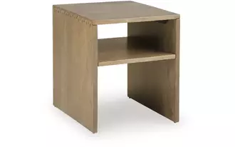 Ashley ella grove rectangular end table in rich brown