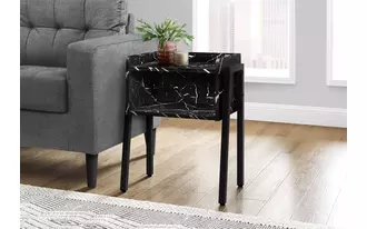 accent table - 23 h - black marble - black metal  