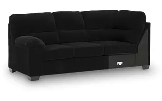 Ashley simplejoy laf sofa w/corner wedge in onyx