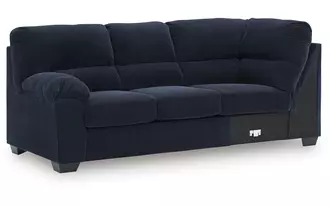 Ashley simplejoy laf sofa w/corner wedge in navy