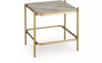 Ashley manor stone square end table in gold