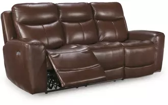 Ashley  pwr rec sofa with adj headrest in 