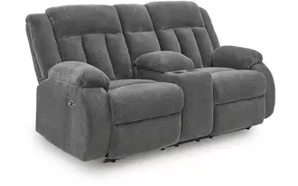 dbl rec pwr loveseat w/console  