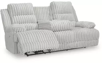 rec pwr sofa w/drop down table  