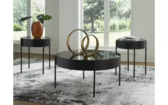 occasional table set (3/cn) ardoline black
