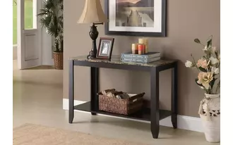 accent table - 44 l - espresso marble top  