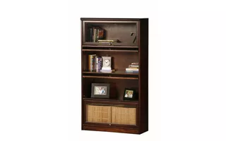 PROMO 4-DOOR LAWYER BOOKCASE, 4 PLAIN GLASS PANEL DOORS, 4 FIXED WOOD SHELVES, PLAIN BASE*GLASS*PL*FINSISH*CC, CM, CO, CR, EC, GO, HG, IV, UN, BK, SW, WH 05234 05234 EAGLE