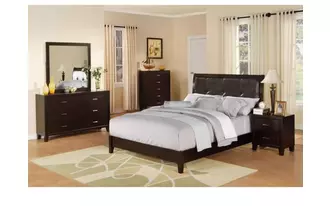 lifestyle  queen headboard&footboard dk walnut in 