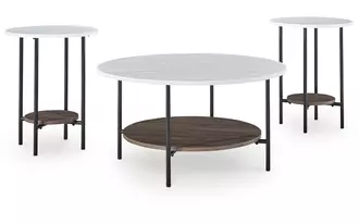 occasional table set (3/cn) wrenwich brown/black/white