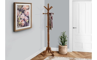 COAT RACK - 73 H - OAK WOOD TRADITIONAL STYLE I2012 I2012 MONARCH SPECIALTIES