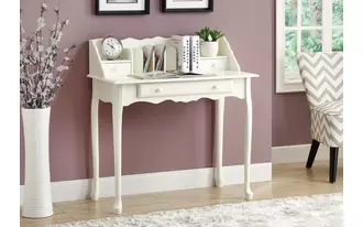 computer desk - 36 l - antique white traditional  