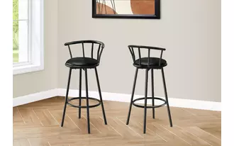 monarch specialties  barstool - 2pcs - 36 h - swivel - black metal in 