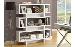 BOOKCASE - 55 H - WHITE MODERN STYLE I2532 I2532 MONARCH SPECIALTIES