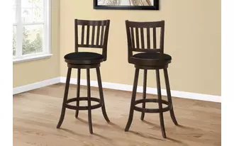 barstool - 2pcs - 44 h - espresso - swivel bar height  
