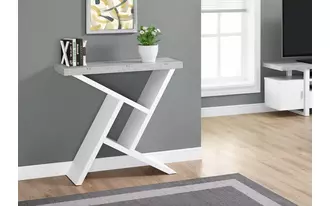 accent table - 36 l - white - cement-look hall console  