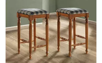 barstool - 2pcs - 29 h - dark oak solid wood  