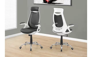 OFFICE CHAIR - WHITE / GREY MESH / CHROME HIGH-BACK EXEC I7269 I7269 MONARCH SPECIALTIES