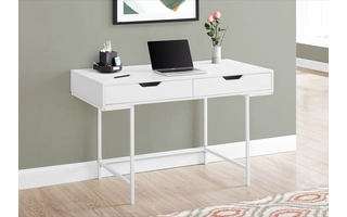 COMPUTER DESK - 48 L - WHITE - WHITE METAL I7554 I7554 MONARCH SPECIALTIES