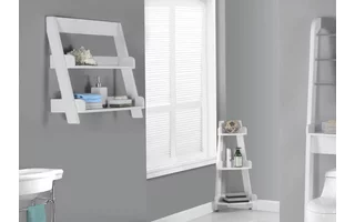 BATHROOM ACCENT - 24 H - WHITE WALL MOUNT SHELF I3439 I3439 MONARCH SPECIALTIES