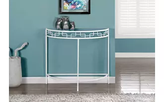 accent table - 36 l - white metal hall console  