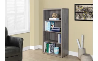 BOOKCASE - 48 H - DARK TAUPE WITH ADJUSTABLE SHELVES I7060 I7060 MONARCH SPECIALTIES