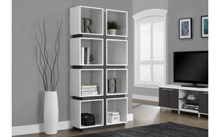 BOOKCASE - 71 H - WHITE - GREY I7076 I7076 MONARCH SPECIALTIES