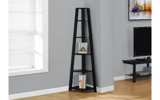 BOOKCASE - 72 H - BLACK CORNER ACCENT ETAGERE I2499 I2499 MONARCH SPECIALTIES