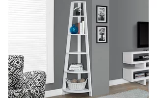 BOOKCASE - 72 H - WHITE CORNER ACCENT ETAGERE I2496 I2496 MONARCH SPECIALTIES