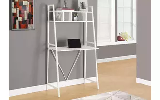 computer desk - 32 l - white top - white metal  