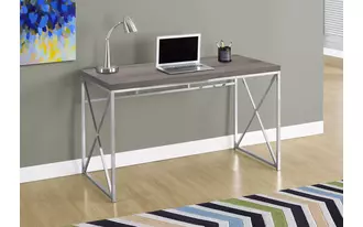 monarch specialties  computer desk - 48 l - dark taupe - chrome metal in 