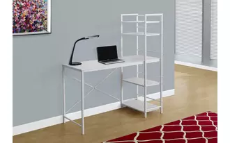 computer desk - 48 l - white top - white metal  