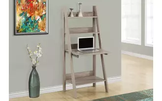 computer desk - 61 h - dark taupe ladder style  