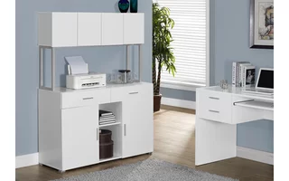OFFICE CABINET - 48 L - WHITE STORAGE CREDENZA I7066 I7066 MONARCH SPECIALTIES
