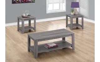 TABLE SET - 3PCS SET / GREY I7991P I7991P MONARCH SPECIALTIES