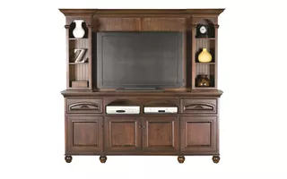 80 ENTERTAINMENT HUTCH WITH 52 OPENING, (HUTCH OPENING 52 X 37), 4 FIXED WOOD SHELVES, CROWN MOLDING, ROPE MOLDING, BEAD BOARD DETAILING*GLASS*NG*FINSISH*BK, CC, CO, CM, CR, EC, GO, HG, IV, SW, UN, WH 11552 11552 EAGLE