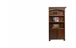 EXECUTIVE CENTER BOOKCASE, 2 BEAD BOARD DOORS, 3 ADJUSTABLE SHELVES, CROWN MOLDING, ROPE MOLDING, BEAD BOARD DETAILING, BUN FOOT BASE*GLASS*NG*FINSISH*BK, CC, CO, CM, CR, EC, GO, HG, IV, SW, UN, WH 19181 19181 EAGLE