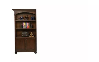 EXECUTIVE CENTER BOOKCASE, 2 BEAD BOARD DOORS, 3 ADJUSTABLE SHELVES, CROWN MOLDING, ROPE MOLDING, BEAD BOARD DETAILING, BUN FOOT BASE*GLASS*NG*FINSISH*BK, CC, CO, CM, CR, EC, GO, HG, IV, SW, UN, WH 19182 19182 EAGLE