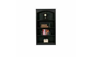 60 TALL OPEN BOOKCASE, 3 ADJUSTABLE WOOD SHELVES, DECORATIVE MOLDING, BEAD BOARD DETAILING, PLAIN BASE*GLASS*NG*FINSISH*BK, CC, CO, CM, CR, EC, GO, HG, IV, SW, UN, WH 19360 19360 EAGLE