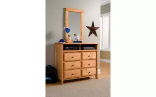 WRANGLE HILL AMBER WASH MIRROR 460144 460144 COASTER